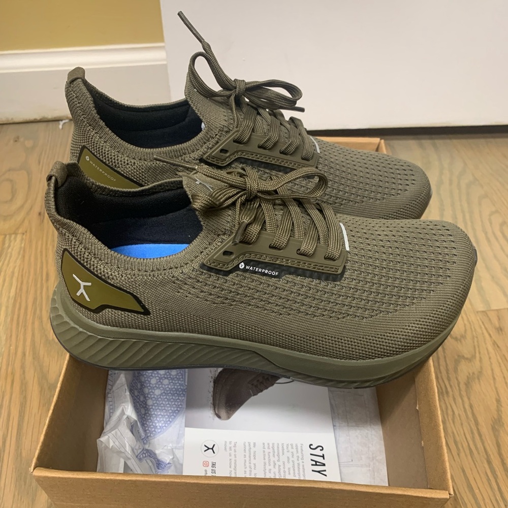 Flux footwear olive green waterproof Adapt Runner sneakers